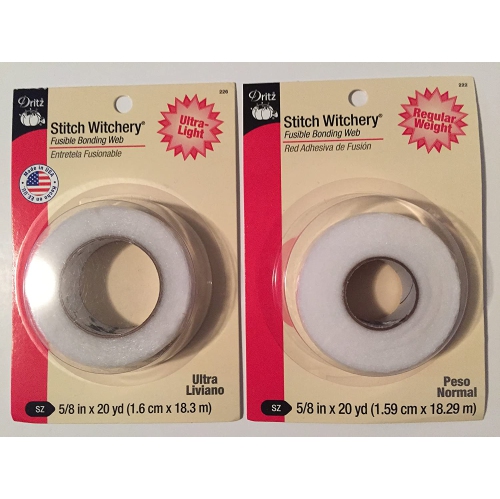CESDes Bundle Stitch Witchery Ultra and Regular fusible bonding Tapes 5/8' x 20yds