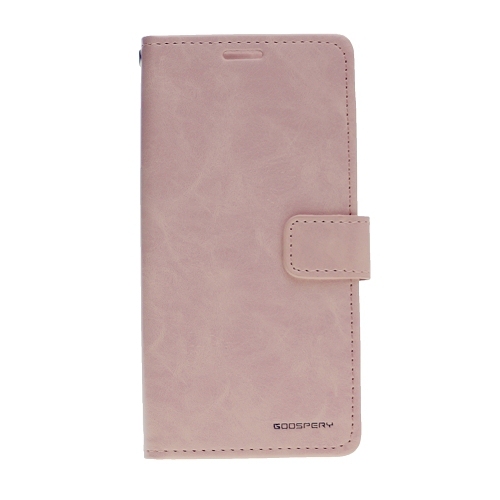 TopSave Goospery Bluemoon Card Slot w/Magnetic Clip Leather Folio Wallet Flip For Samsung Galaxy S21 FE, Rose Gold