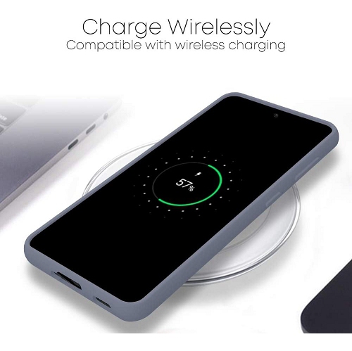 TopSave Goospery Liquid Silicone Rubber Bumper Case with Soft Microfiber For Samsung Galaxy S21 FE, Light Purple