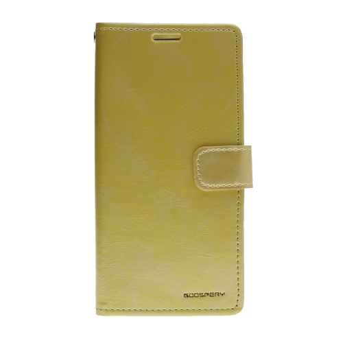 TopSave Goospery Bluemoon Card Slot w/Magnetic Clip Cuir Folio Wallet Flip pour Samsung Galaxy S21 FE, Or