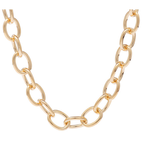 Bracelet à mailles jaserons ovales en bronze plaqué or jaune 18 ct de Bronzoro