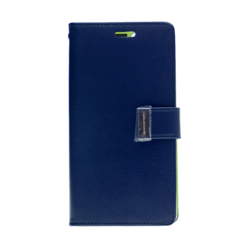 TopSave Goospery Rich Diary [ID/Card & Cash Slots] Premium PU Leather Wallet Case [Magnetic Closure] Folio Wallet Flip For iPhone 13 Pro Max, Navy