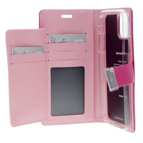 TopSave Goospery Rich Diary [ID/Card & Cash Slots] Premium PU Leather Wallet Case [Magnetic Closure] Folio Wallet Flip For iPhone 13, Hot Pink