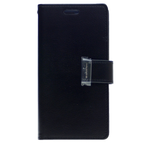 TopSave Goospery Rich Diary [ID/Card & Cash Slots] Premium PU Leather Wallet Case [Magnetic Closure] Folio Wallet Flip For iPhone 13 Mini, Black