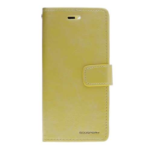 TopSave Goospery Bluemoon Card Slot w/Magnetic Clip Cuir Folio Wallet Flip pour iPhone 13, Or