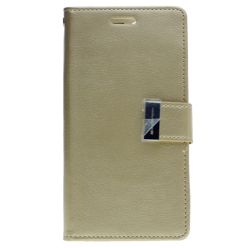 TopSave Goospery Rich Diary [ID/Card & Cash Slots] Premium PU Leather Wallet Case [Magnetic Closure] Folio Wallet Flip For iPhone 13, Gold