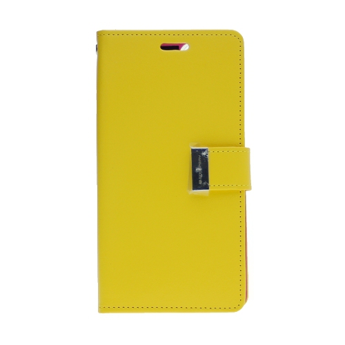 TopSave Goospery Rich Diary [ID/Card & Cash Slots] Premium PU Leather Wallet Case [Magnetic Closure] Folio Wallet Flip For iPhone 13 Mini, Yellow