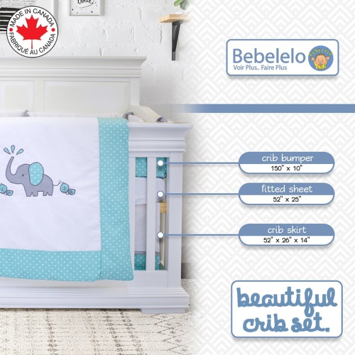 Ensemble de literie pour berceau de bébé Bebelelo pour garçons et filles - Ensemble de literie pour bébé 7 pièces