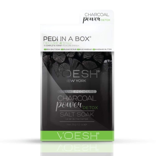 Voesh Pedi In A Box Deluxe 4 Step Set - Charcoal Powder Detox