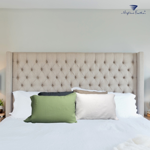 Highland Feather 100% French Linen Pillow Cases – Set of 2 - 2 Pillowcases - Linen Bedding Set - Classic Luxury - Ultra-Soft & Breathable