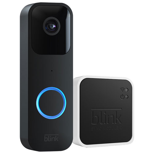 Blink Video Doorbell with Sync Module 2 - Black