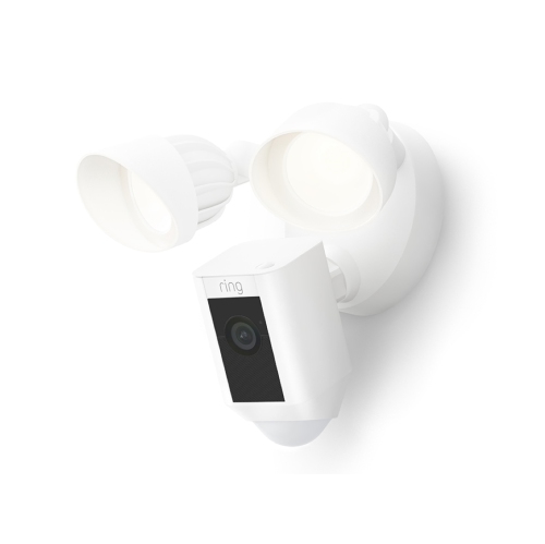 All-new Ring Floodlight Cam Wired Plus with motion-activated 1080p HD video, White