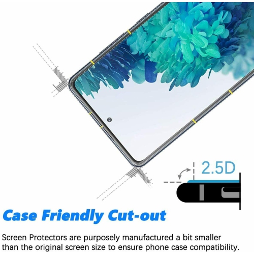 Protecteur d’écran en verre trempé de qualité supérieure pour Galaxy S20 FE de Samsung