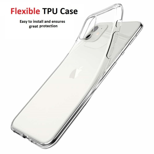 Pour iPhone 11 Étui transparent – Couverture arrière en TPUR souple et mince de qualité supérieure
