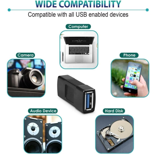 USB to USB Adapter 3.0 Extension Female to Female Converter Coupler Connector