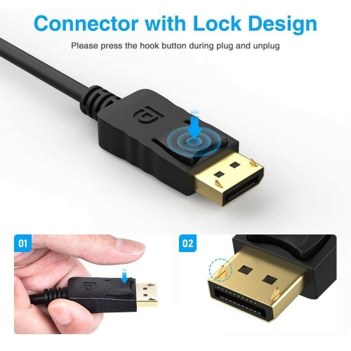 4K DisplayPort to HDMI Cable Male to Female Adapter Audio Video Converter