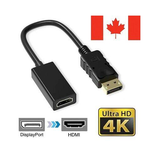 4K DisplayPort to HDMI Cable Male to Female Adapter Audio Video Converter