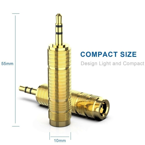 1/8" 3.5mm Male to 6.5mm 1/4" Audio Jack Stereo Headphone Adapter 3.5mm to 6.5mm