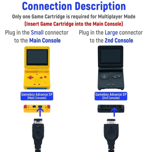 For Nintendo GBA & Game Boy Advance SP Link Cable Cord Adapter 2 Player GameBoy