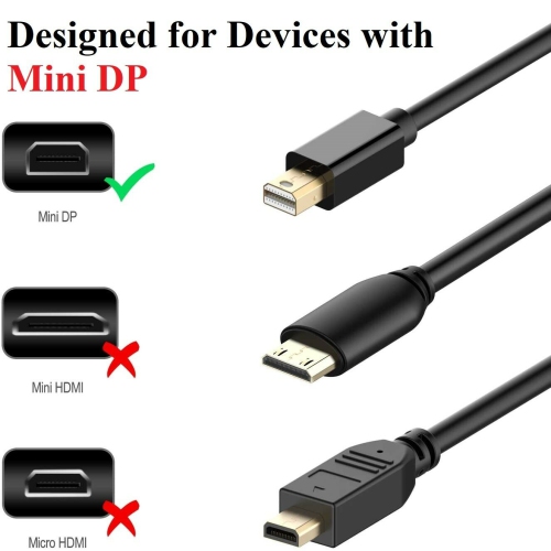 Mini Display Port to DisplayPort Cable 6ft Adapter HD 1080p For Windows MacBook