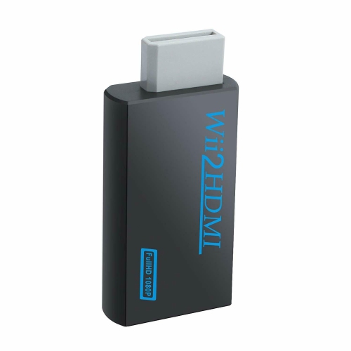Wii to HDMI Converter Adapter 1080p 720p HD Upscale 3.5mm Audio Output Black