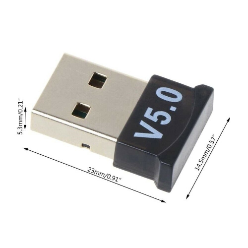 USB Bluetooth 5.0 Adapter Wireless Dongle High Speed CSR for PC Windows Computer