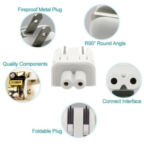 Adaptateur d’alimentation c.a. Fiche pliable murale É.-U. tête de canard pour MacBook Pro Air iPhone iPad