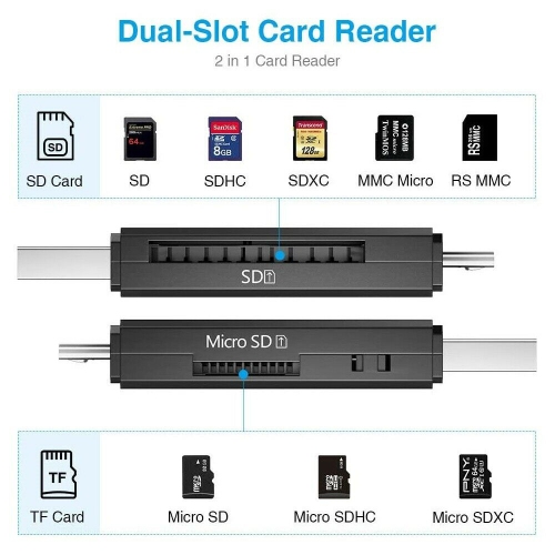 USB SD Card Reader + Micro USB Memory OTG Adapter For TF SD SDXC SDHC MMC
