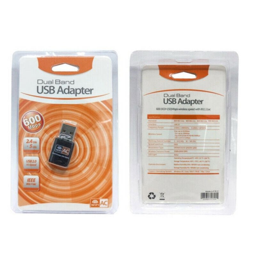 Adaptateur USB sans fil Wi-Fi Mini clé réseau 600 Mb/s Windows MAC Linux 2,4 GHz/5 GHz