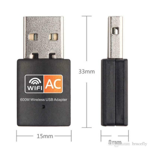 Adaptateur USB sans fil Wi-Fi Mini clé réseau 600 Mb/s Windows MAC Linux 2,4 GHz/5 GHz
