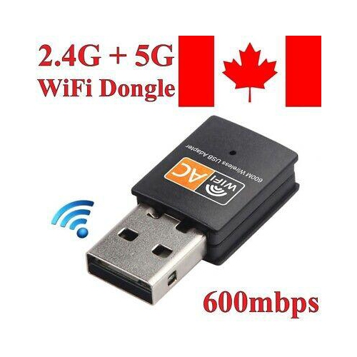 Adaptateur USB sans fil Wi-Fi Mini clé réseau 600 Mb/s Windows MAC Linux 2,4 GHz/5 GHz