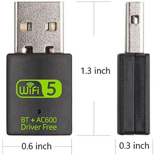 Bluetooth 4.2 USB Wireless WiFi Adapter Network Dongle 600Mbps Windows 2.4G/5G