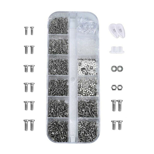 Eyeglass and Watch Repair Tool Kit - 1100pcs Screws & Nose Pads Screwdriver Set