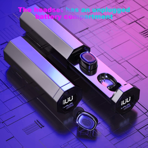 POLEX  Bluetooth Earphone Wireless Earbud Headphones Touch Control Waterproof Stereo Charging Case -Black