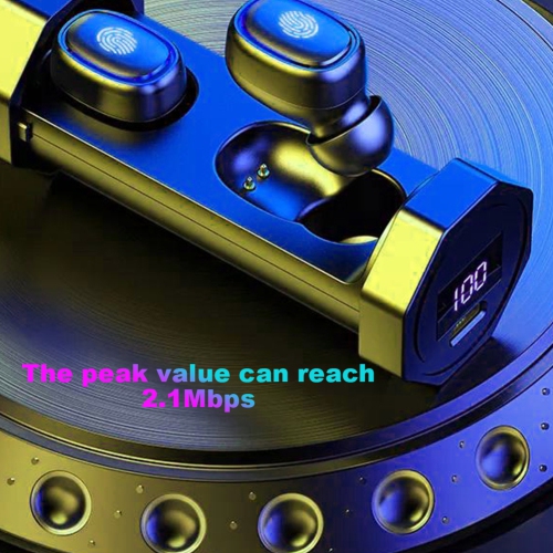 Polex Bluetooth Earphone Wireless Earbud Headphones Touch Control Waterproof Stereo Charging Case -Black