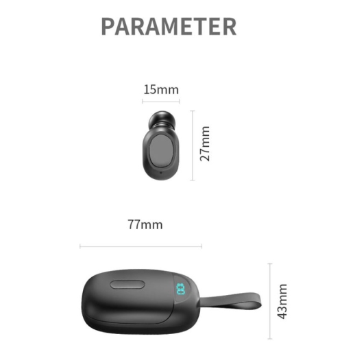 Bendro BT 5.0 Wireless Headphones in-Ear Earbuds with Mic LED Display Waterproof Earphones Sports Headsets for IOS and Android -Black