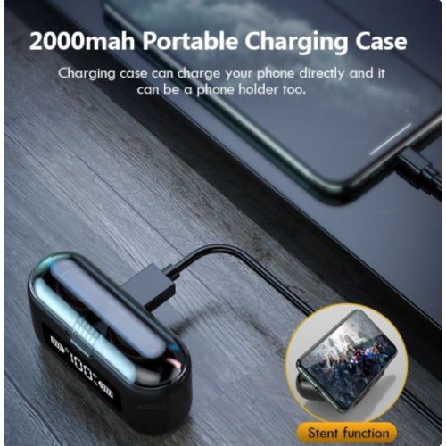 Miral Wireless Earbuds Bluetooth 5.0 Headphones G40 Bluetooth 5.1 TWS Power Display Sport Headsets Earphones with Charging Cable for Work Home Office