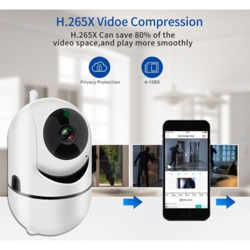 Tedi WiFi Security Home Camera 1080P FULL HD Videom Two Way Audio Night Vision Home Security Babyphone Camera Home Security -White