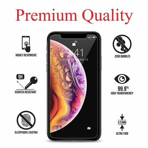 Protecteur d’écran en verre trempé de qualité supérieure pour iPhone XS Max/11 Pro Max