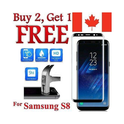 Premium 3D Curved Tempered Glass Screen Protector for Samsung Galaxy S8