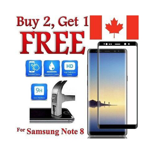 Protecteur d’écran en verre trempé incurvé 3D de qualité supérieure pour Galaxy Note 8 de Samsung