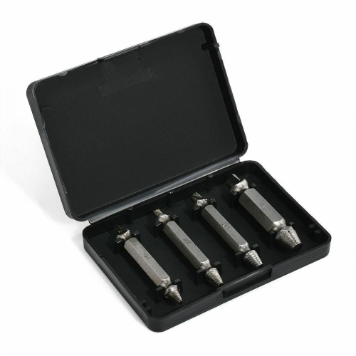 4 Piece Broken Bolt Damage Screw Remover Extractor Drill Bits Stud Tool Set