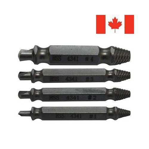 4 Piece Broken Bolt Damage Screw Remover Extractor Drill Bits Stud Tool Set