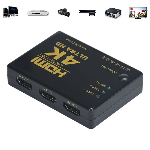 4K HDMI Switch Switcher Selector Splitter 3 Port Hub Box 1080P For HDTV HD