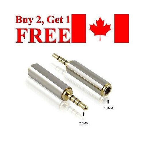 2.5mm to 3.5mm Aux Audio Adapter Converter Male to Female Jack For Headphone