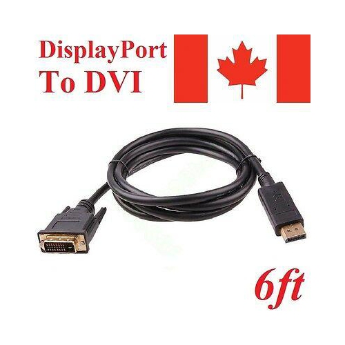 6FT Display Port Male to DVI-D Male Adapter Converter Cable Dual Link Computer