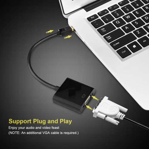 Mini Displayport to VGA Adapter Cable Male Female Thunderbolt for Macbook laptop