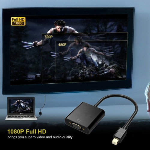 Mini Displayport to VGA Adapter Cable Male Female Thunderbolt for Macbook laptop