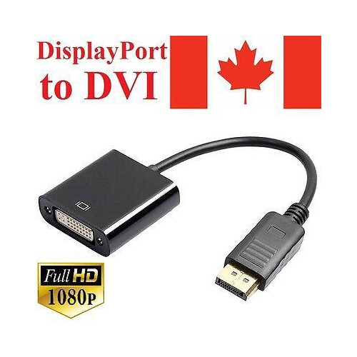 Display Port Male to DVI Female Cable Adapter Converter Thunderbolt DP for PC