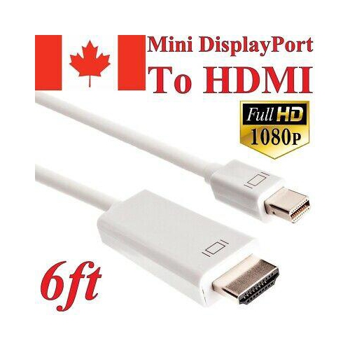 Mini Display Port to HDMI Cable Adapter 1080p HD for MacBook Pro Air 1.8m 6FT